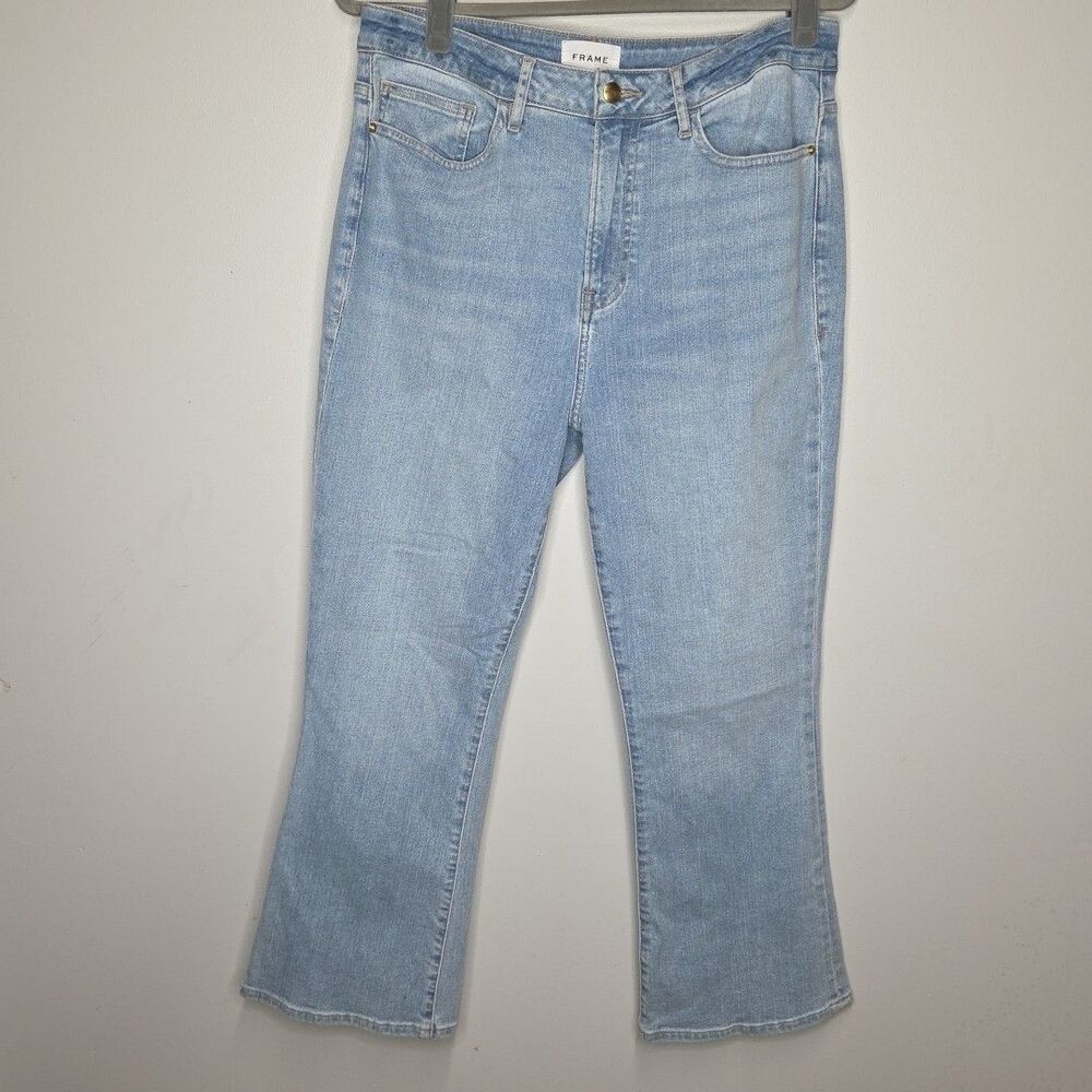 Frame Women Sz 30 high-rise waist kick-flare ankle OPLCMB456 Blue Springs EUC